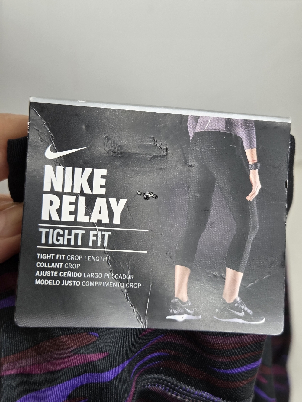 NWT Nike size M Relay- Dri-FIT Black & Multicolor Running Tights - Picture 10 of 11